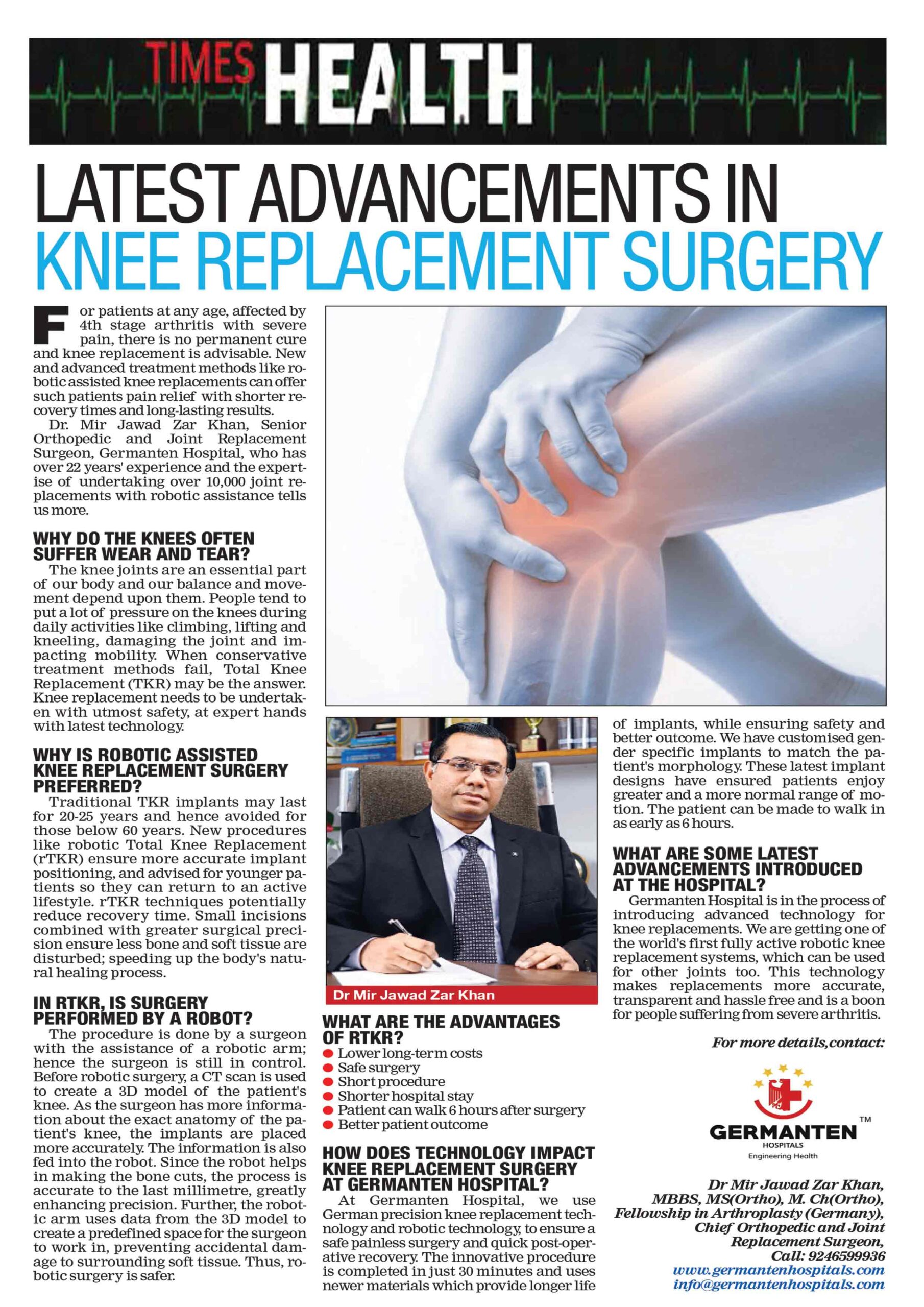 latest advancements in knee replacement surgery.